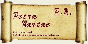 Petra Martać vizit kartica